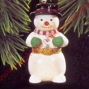 Hallmark porcelain hinged box snowman ornament